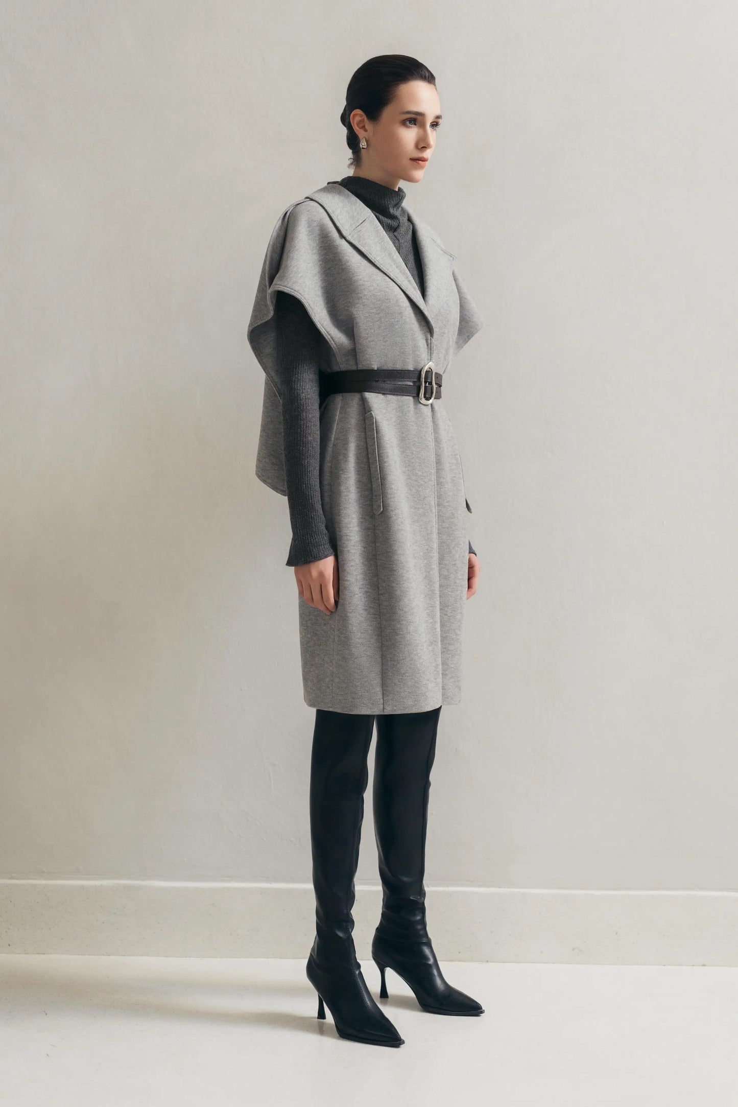Grey Cocoon Coat