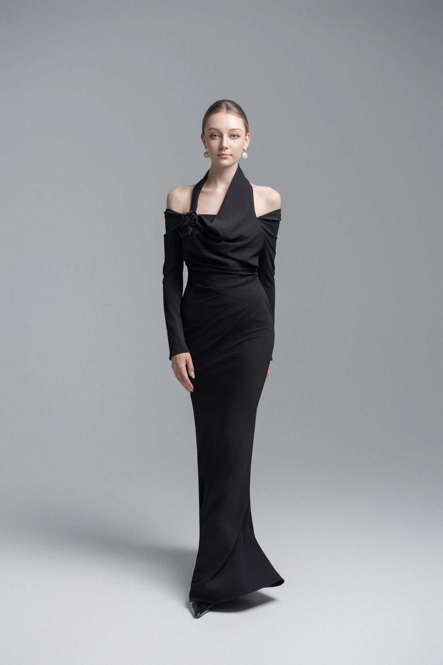 Seraphine Draped Floral Accent Dress