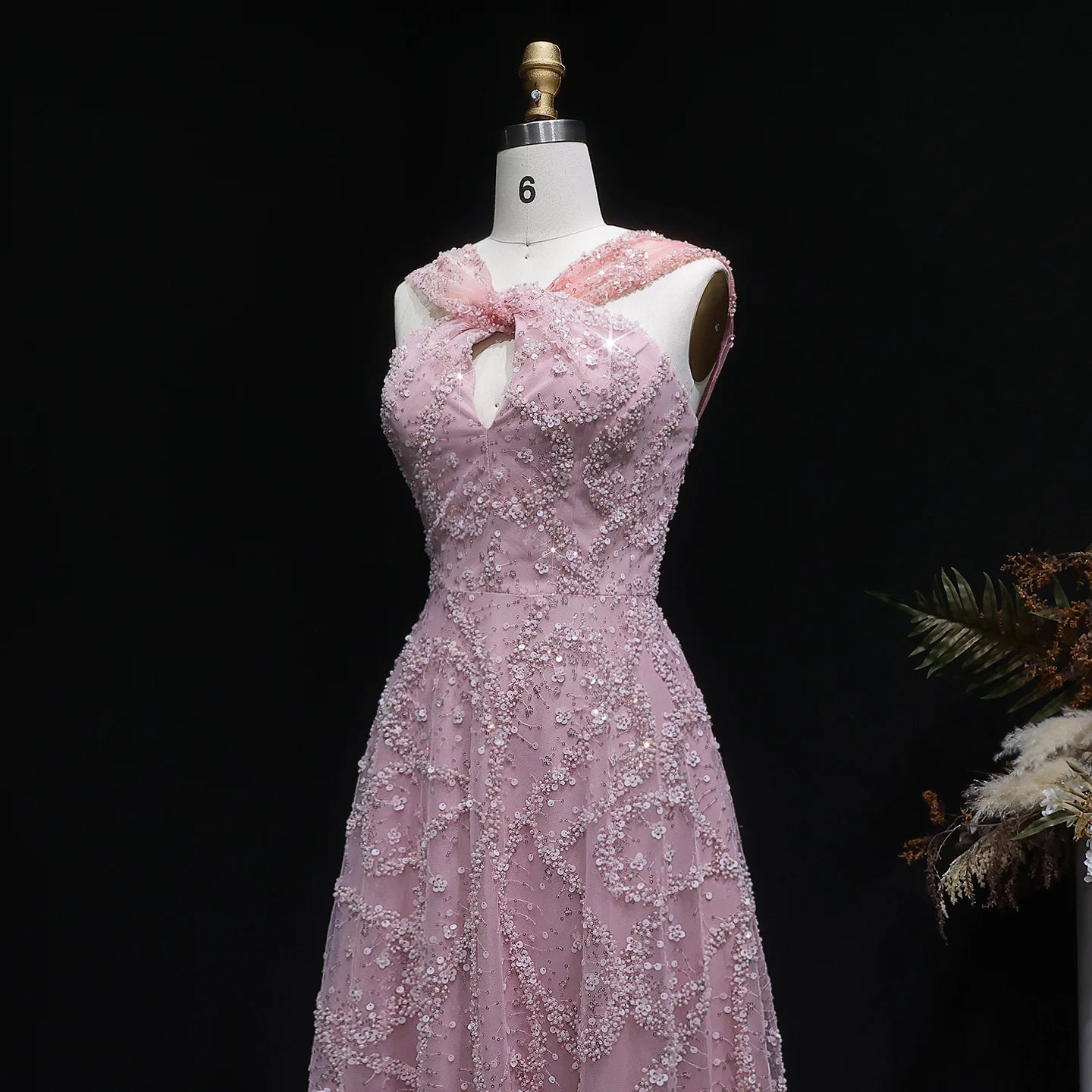 Olyssia Beaded Evening Dress