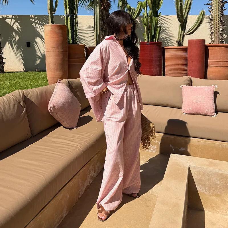 Fabienne Striped Pants Set