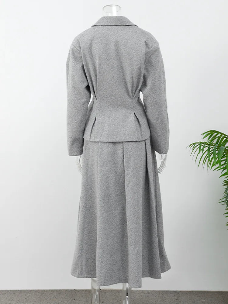 Ornella Pleated Skirt Suit