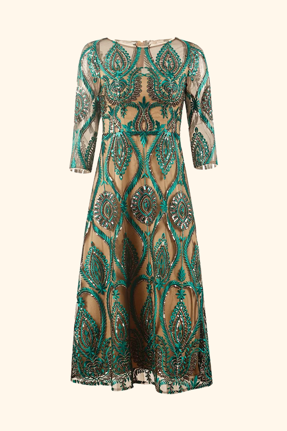 Kallista Emerald Printed Dress