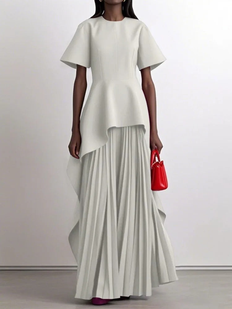 Isavelle Evening Pleated Dress