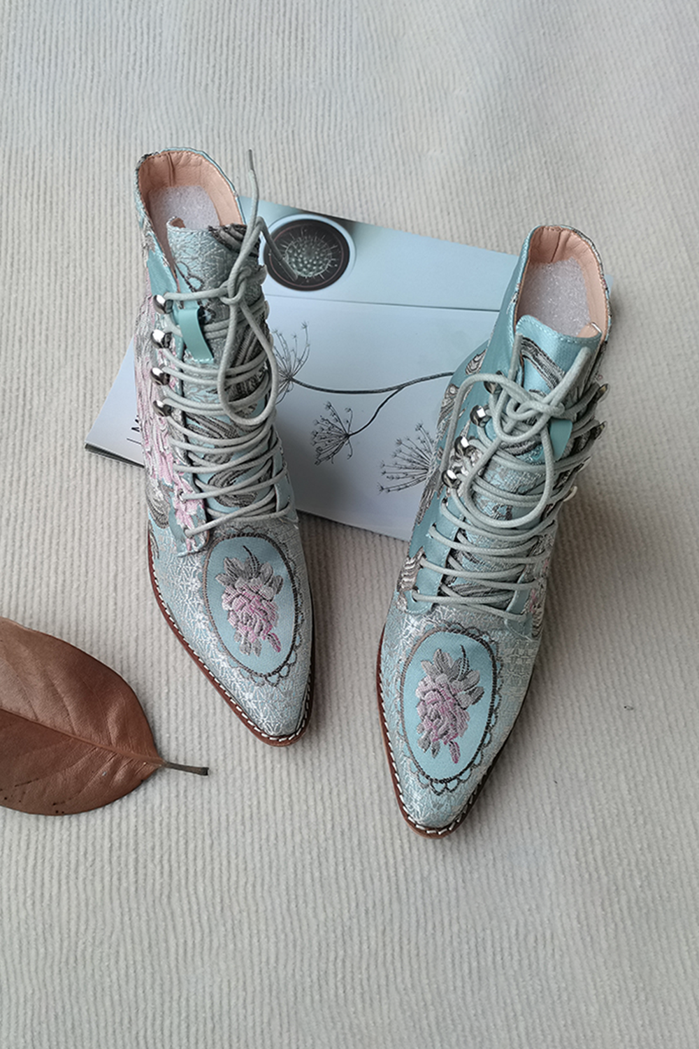 Embroidered Flower Boots Bauble Buy