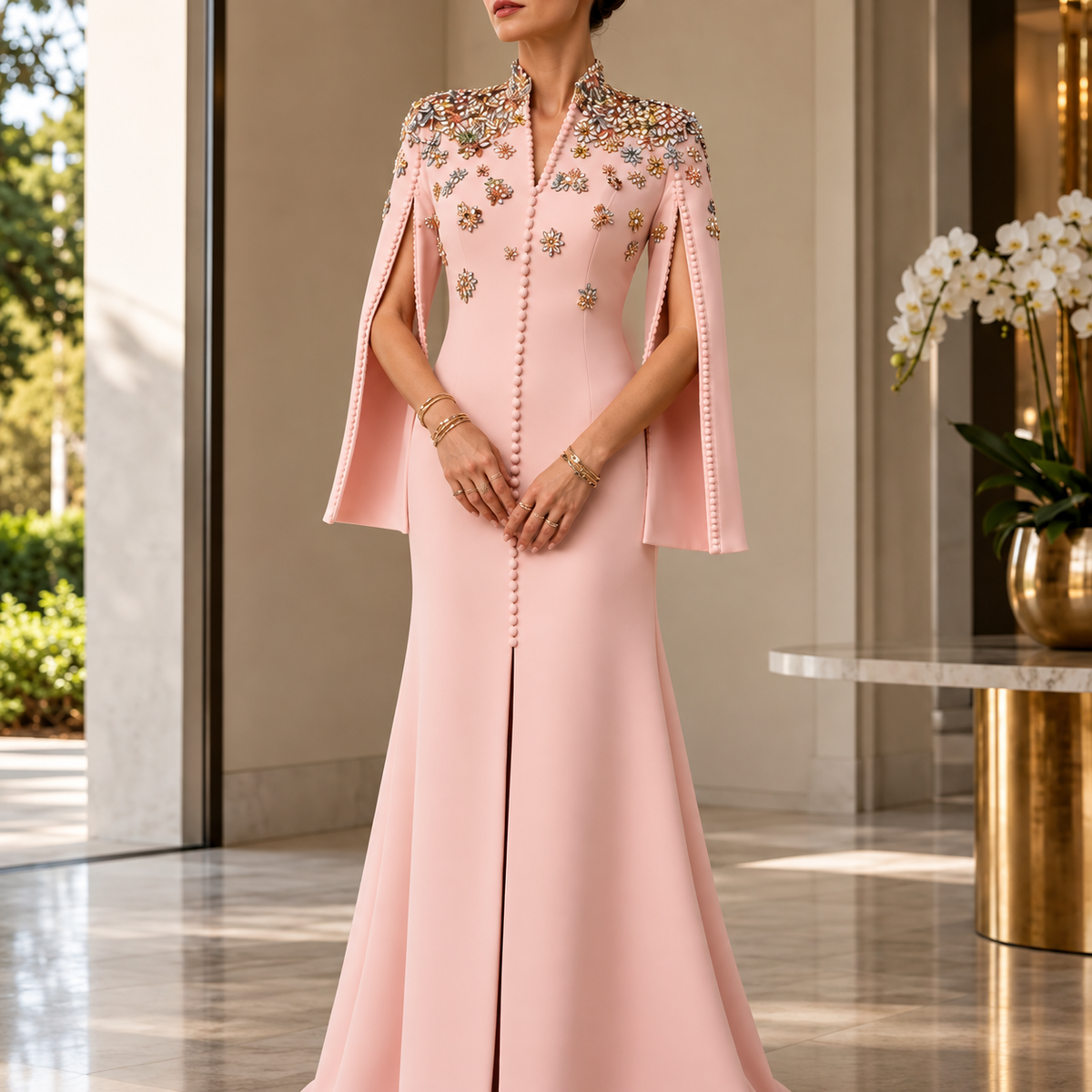 Shirin Crystal Beaded Gown