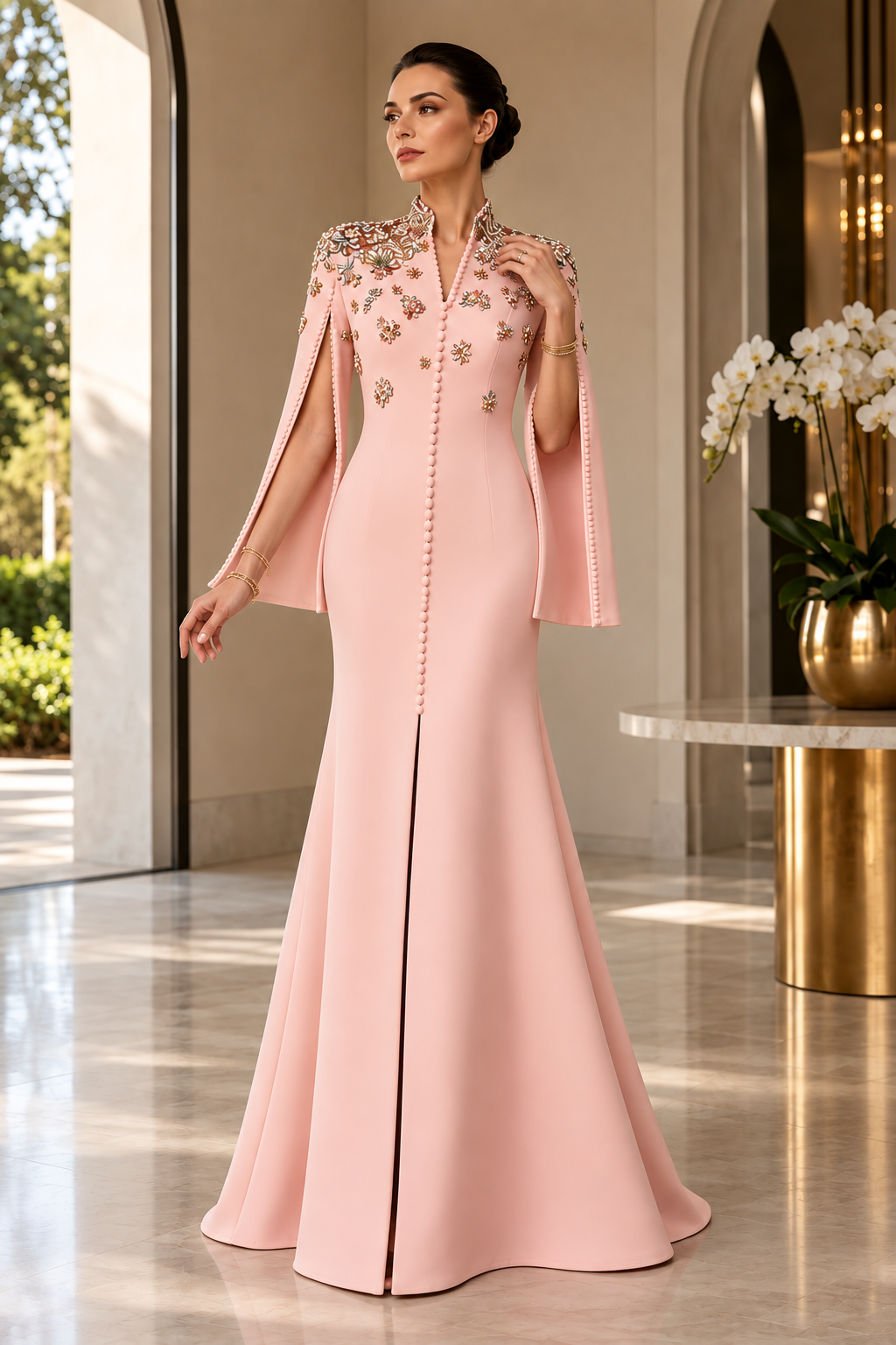 Shirin Crystal Beaded Gown