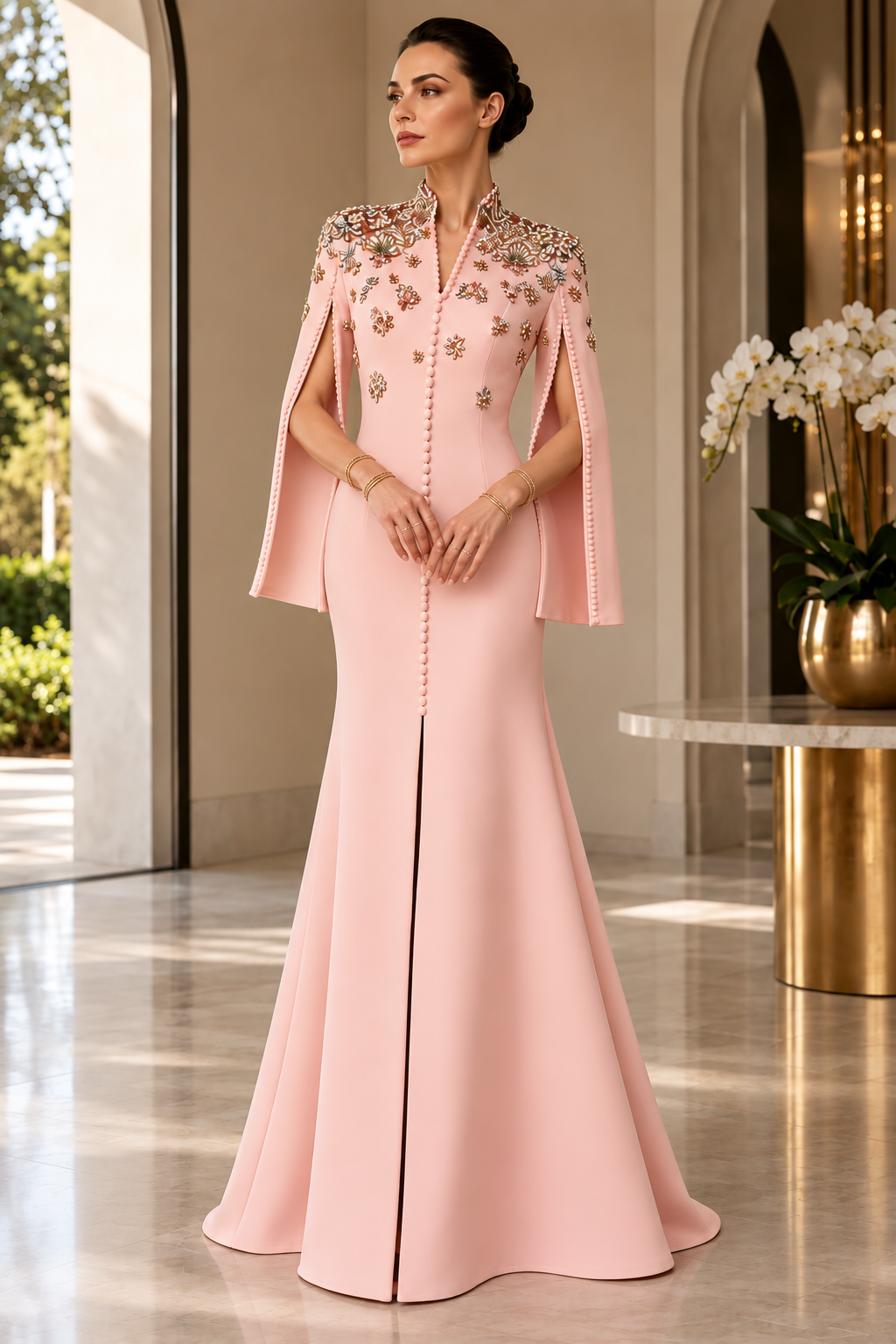 Shirin Crystal Beaded Gown
