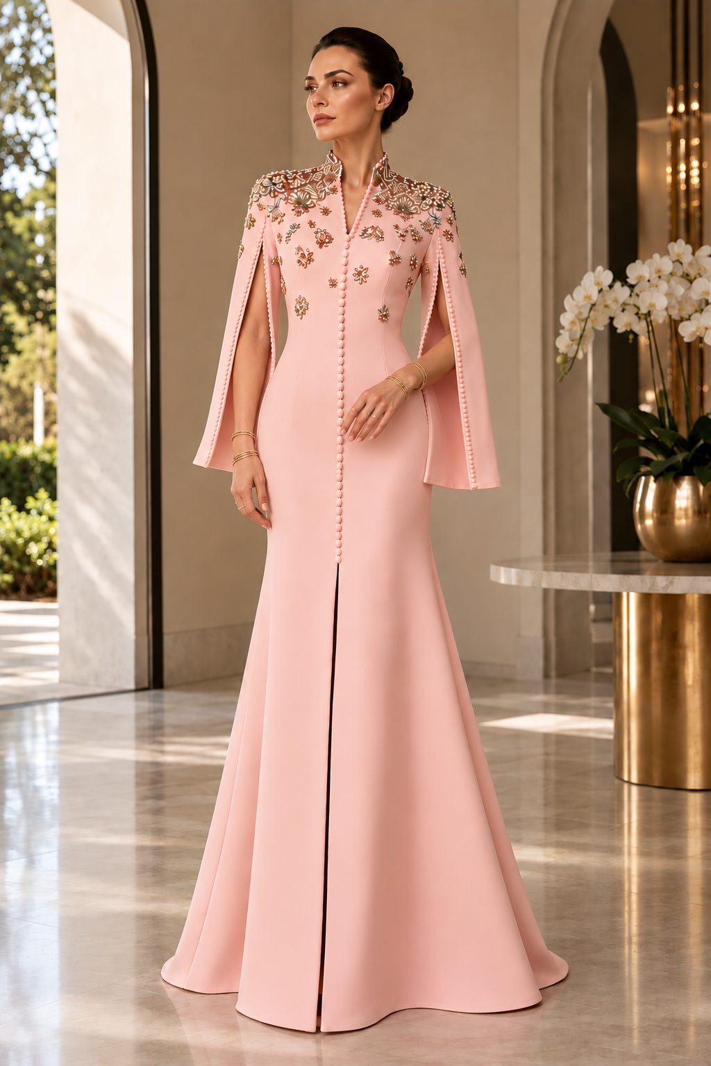 Shirin Crystal Beaded Gown