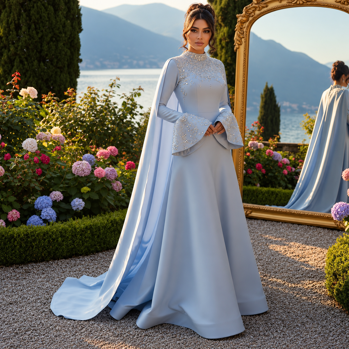 Parisa Crystal Evening Dress