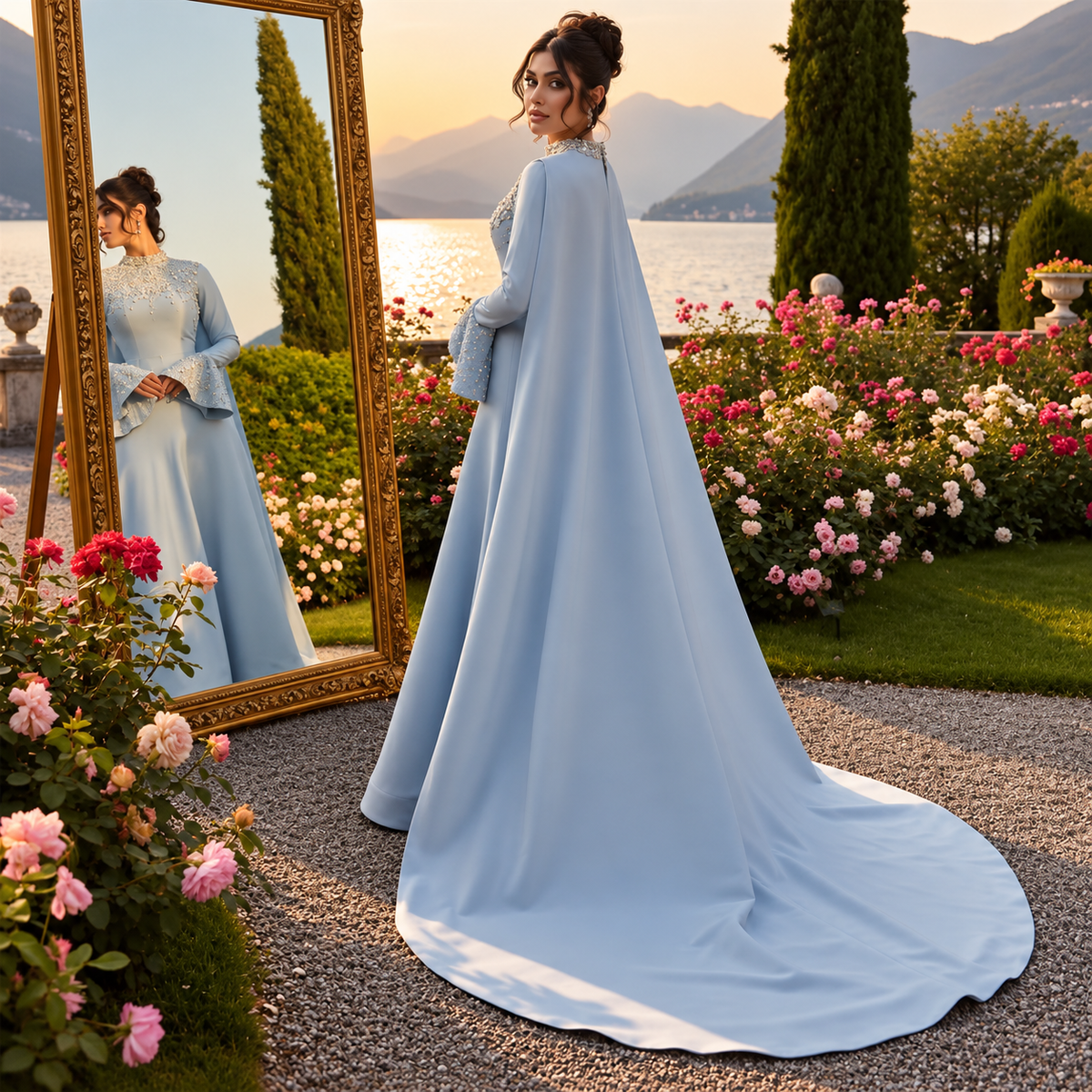 Parisa Crystal Evening Dress