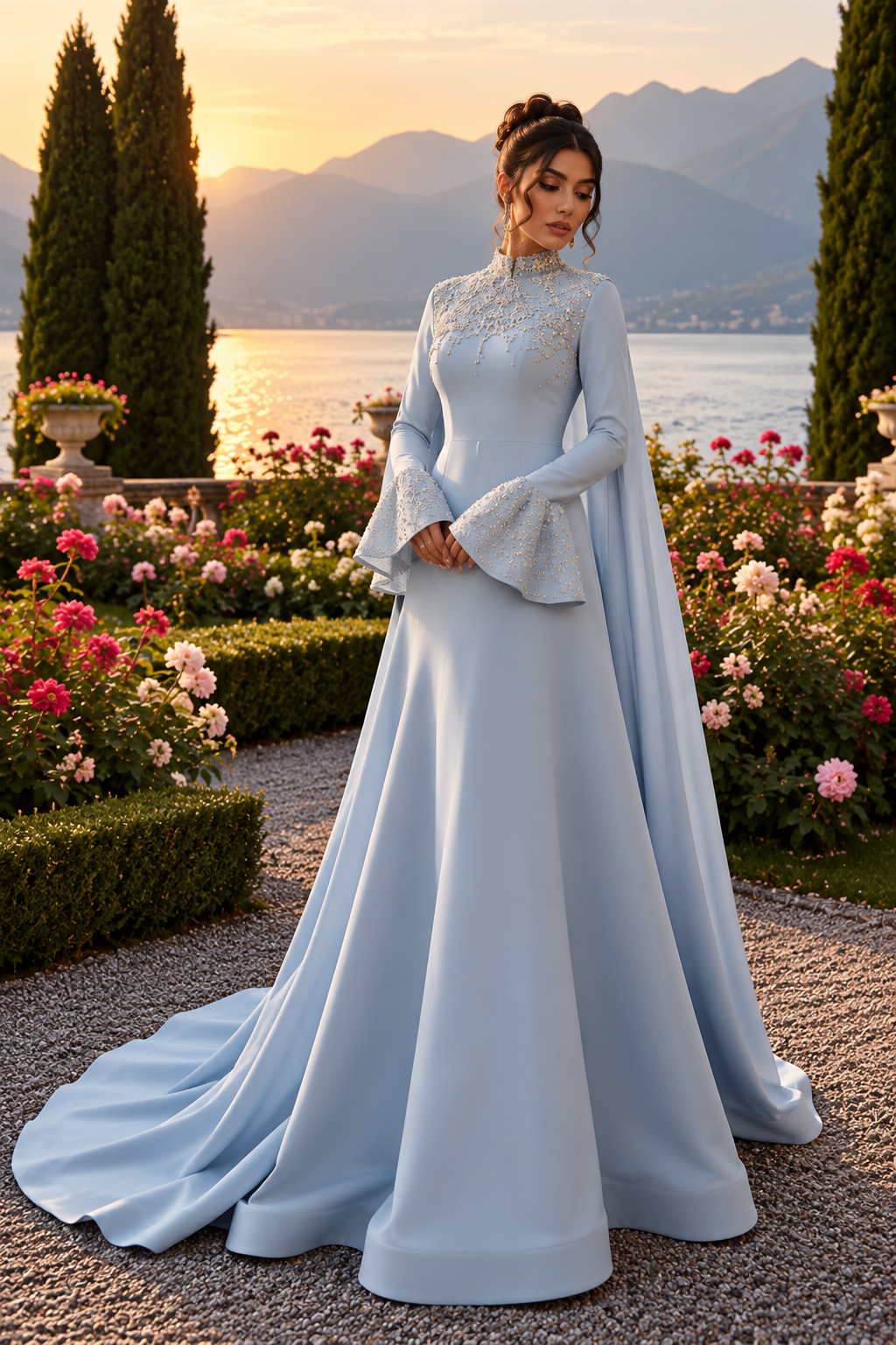 Parisa Crystal Evening Dress