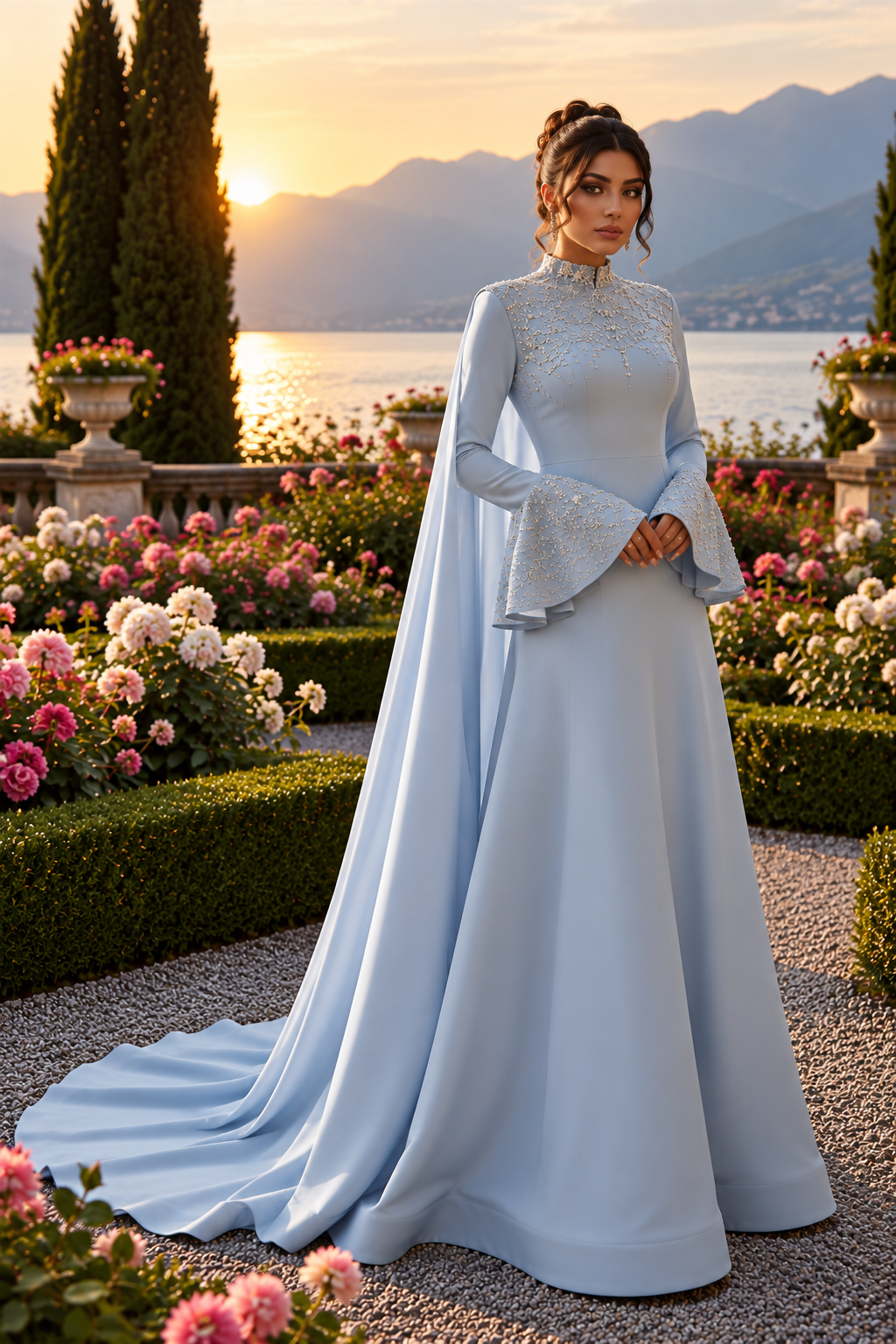 Parisa Crystal Evening Dress