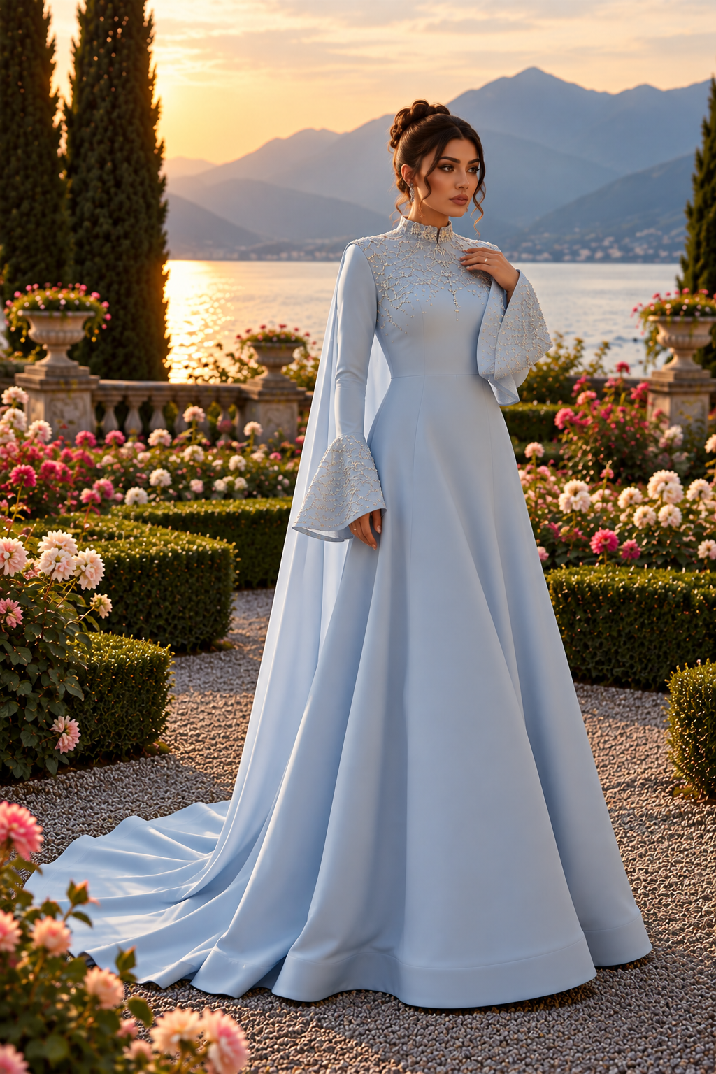 Parisa Crystal Evening Dress