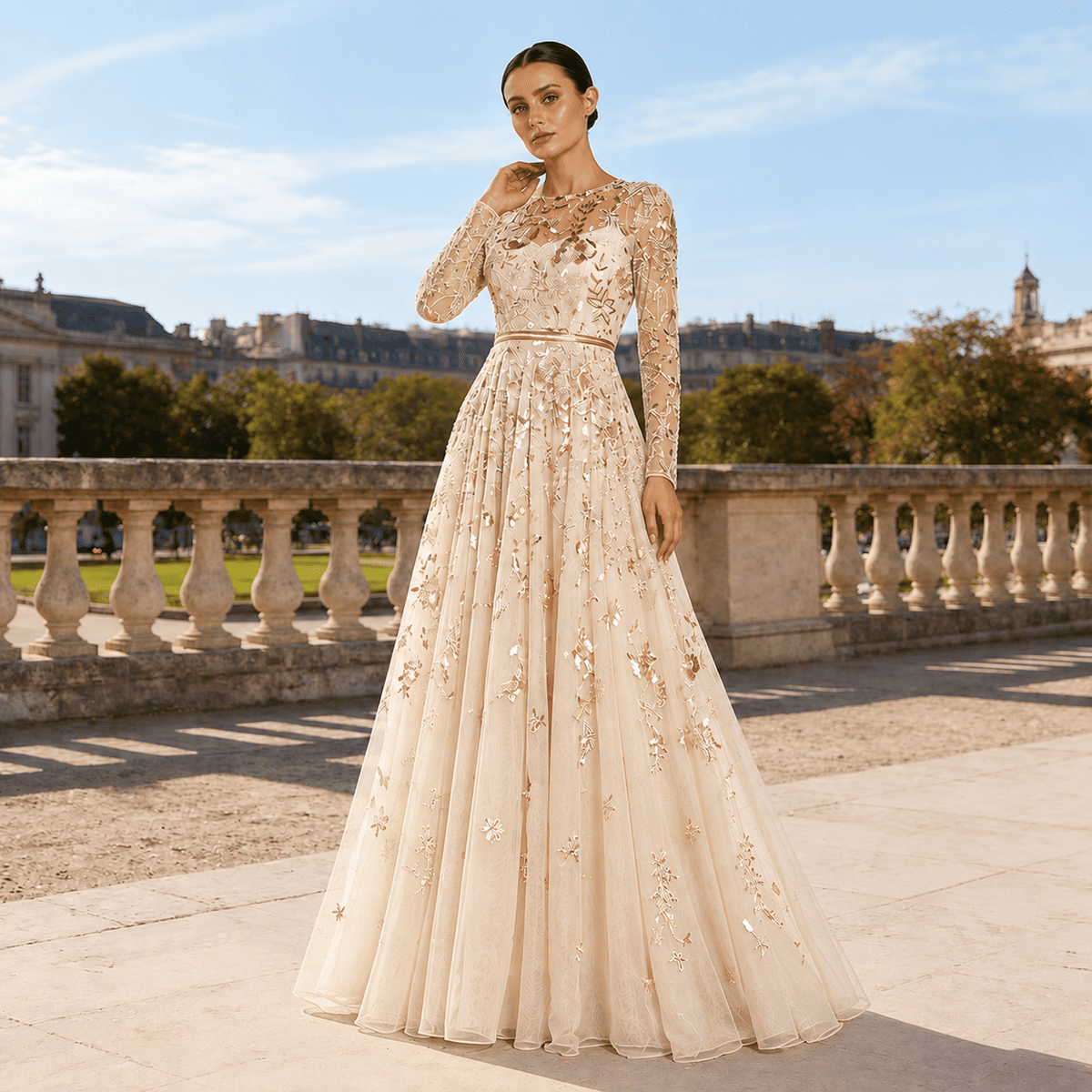 Margaux Floral Tulle Gown