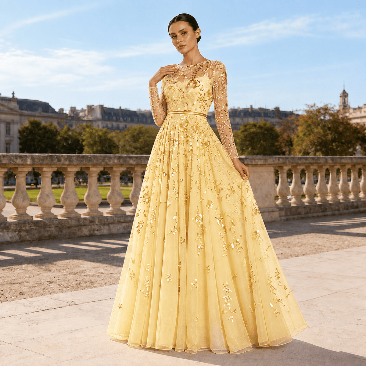 Margaux Floral Tulle Gown