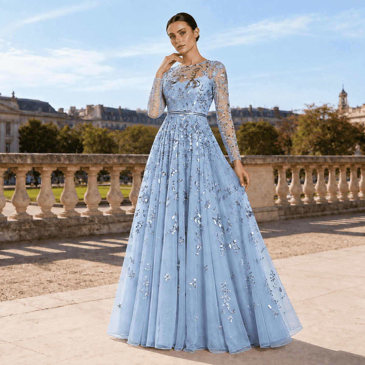 Margaux Floral Tulle Gown