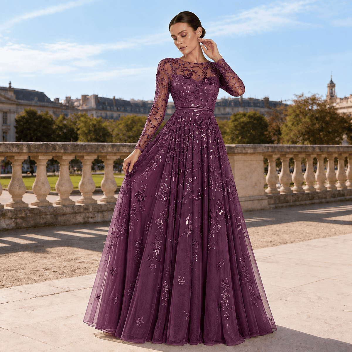 Margaux Floral Tulle Gown