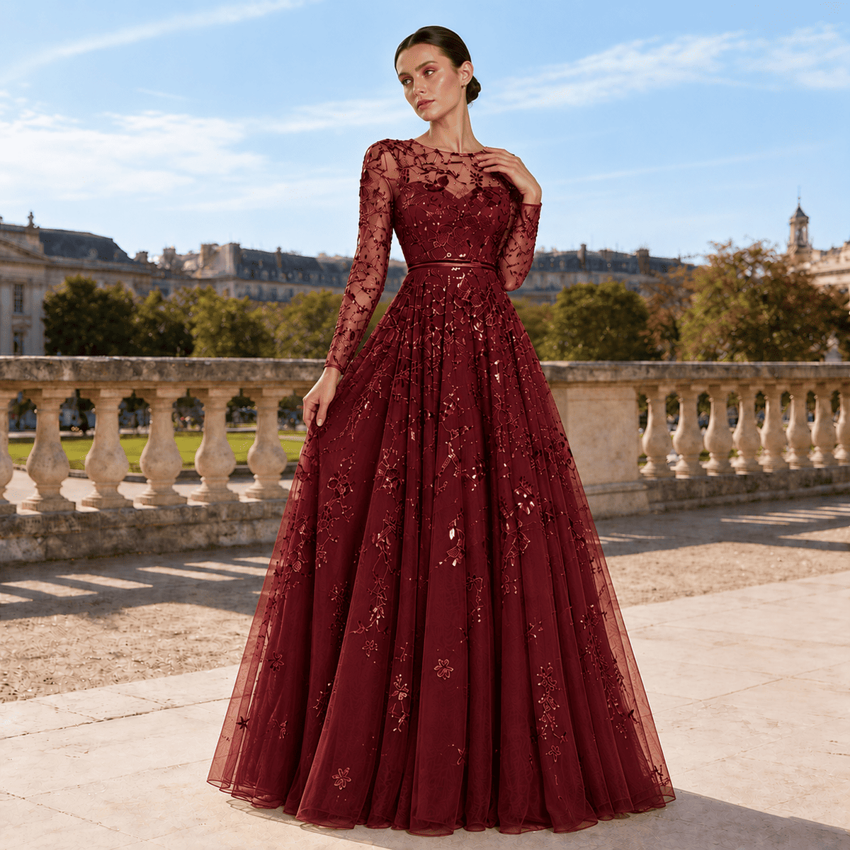 Margaux Floral Tulle Gown