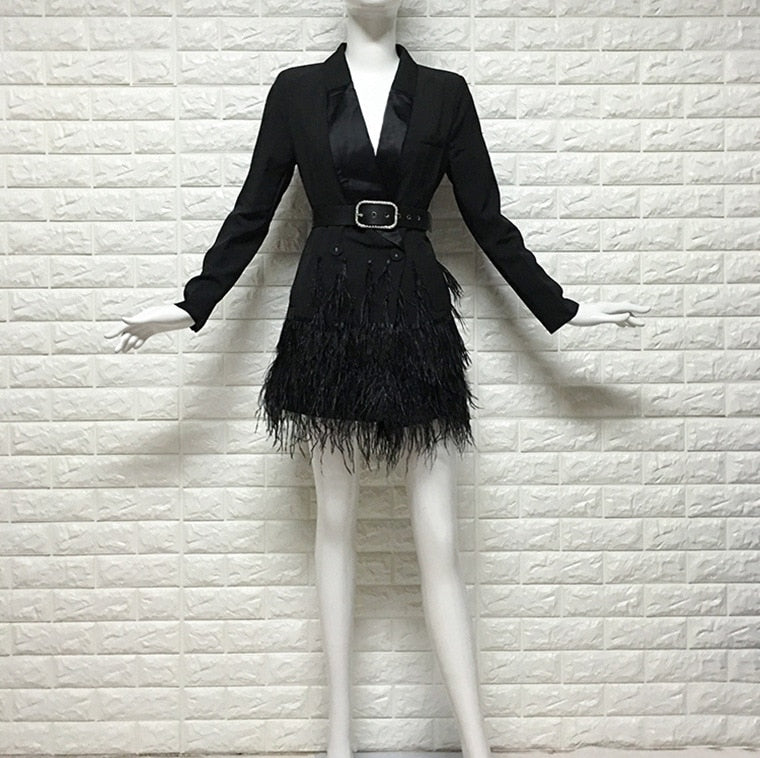 Soraya Feather Blazer Dress