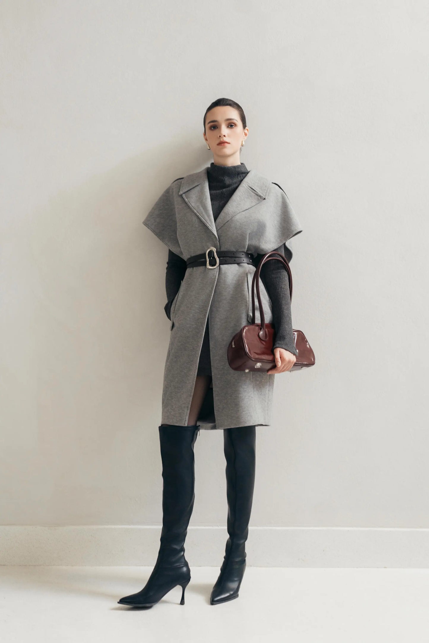 Grey Cocoon Coat