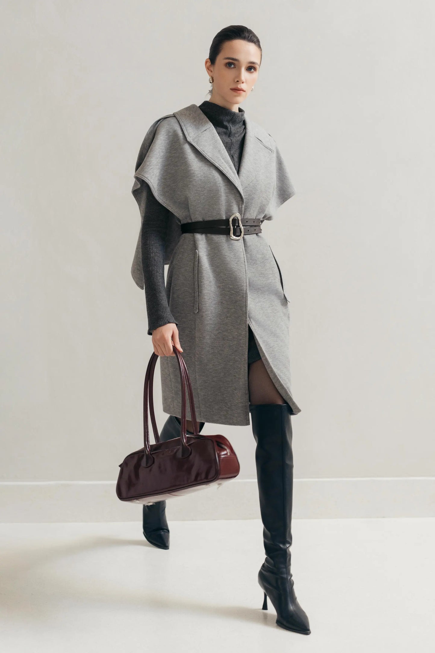 Grey Cocoon Coat