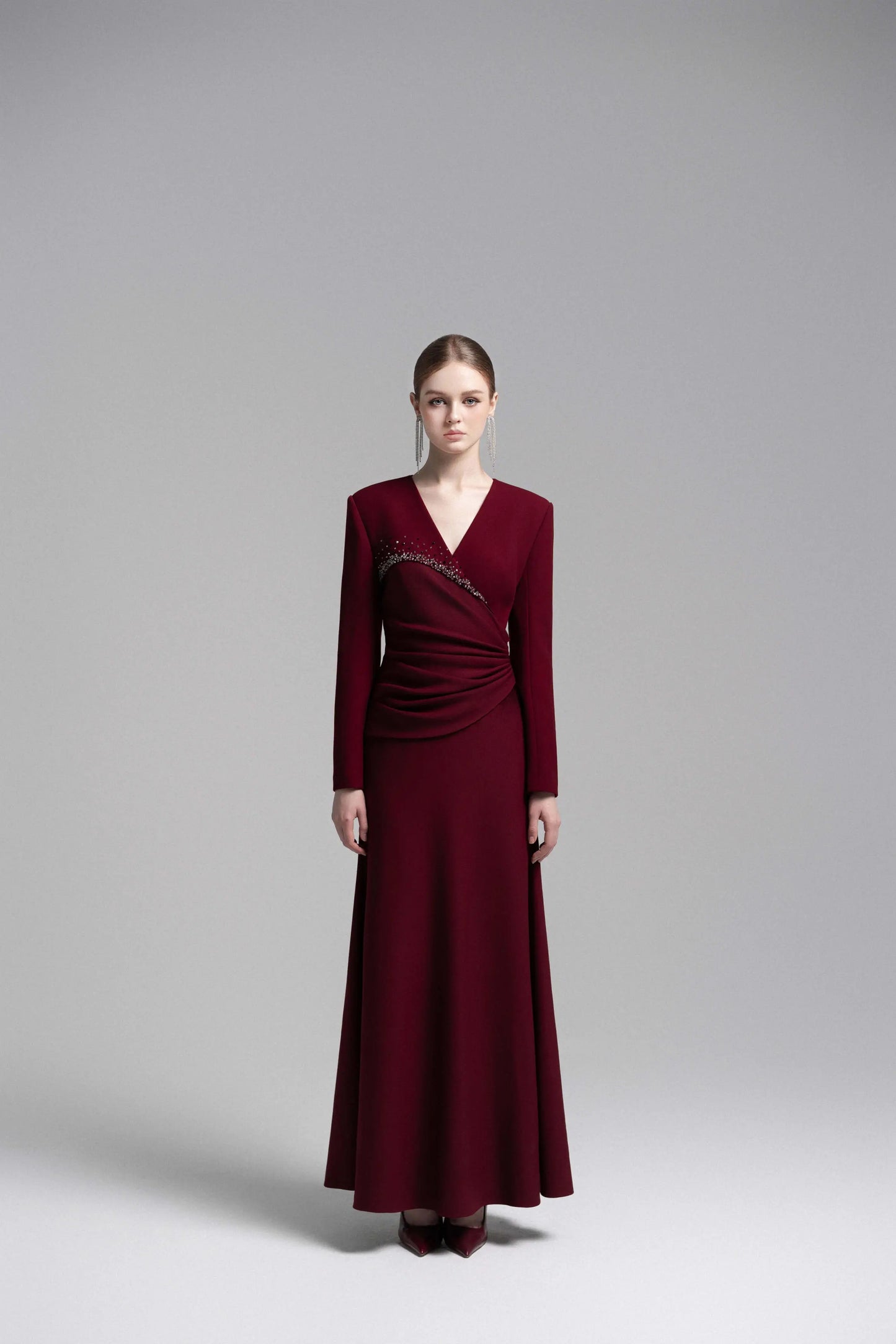 Asymmetrical Lapel Crystal Blazer Dress