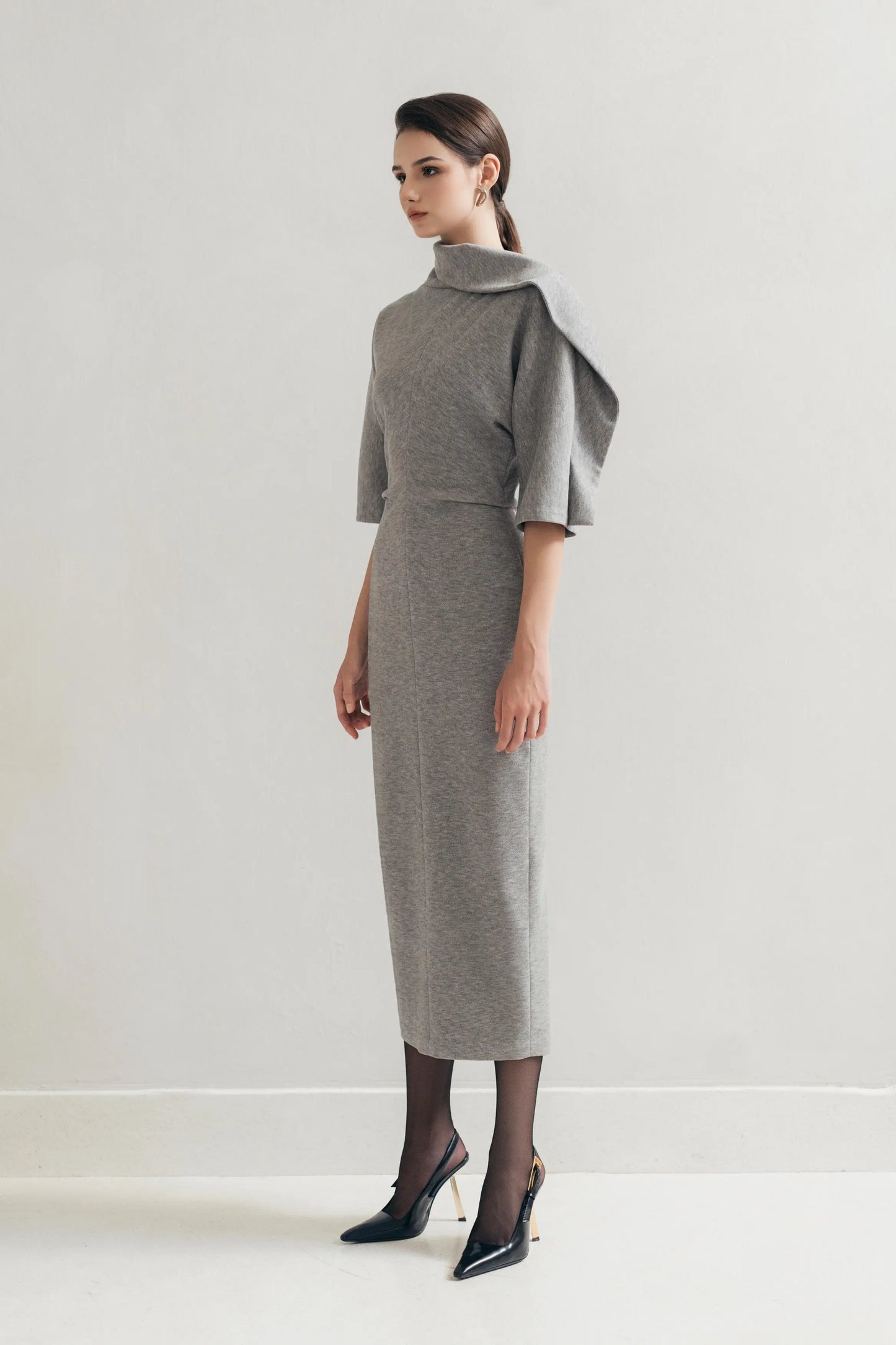Grey Wrap Dress