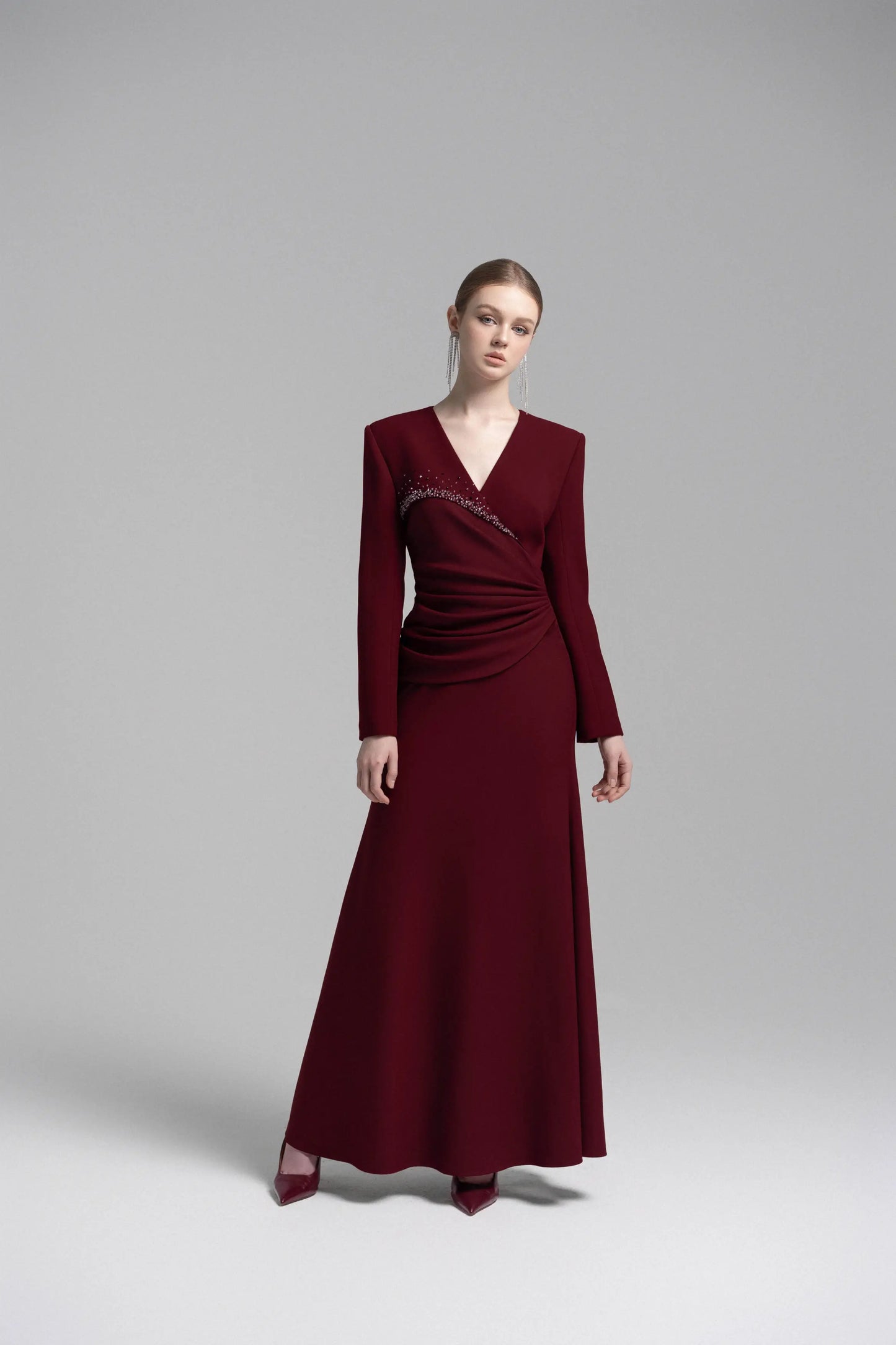 Asymmetrical Lapel Crystal Blazer Dress