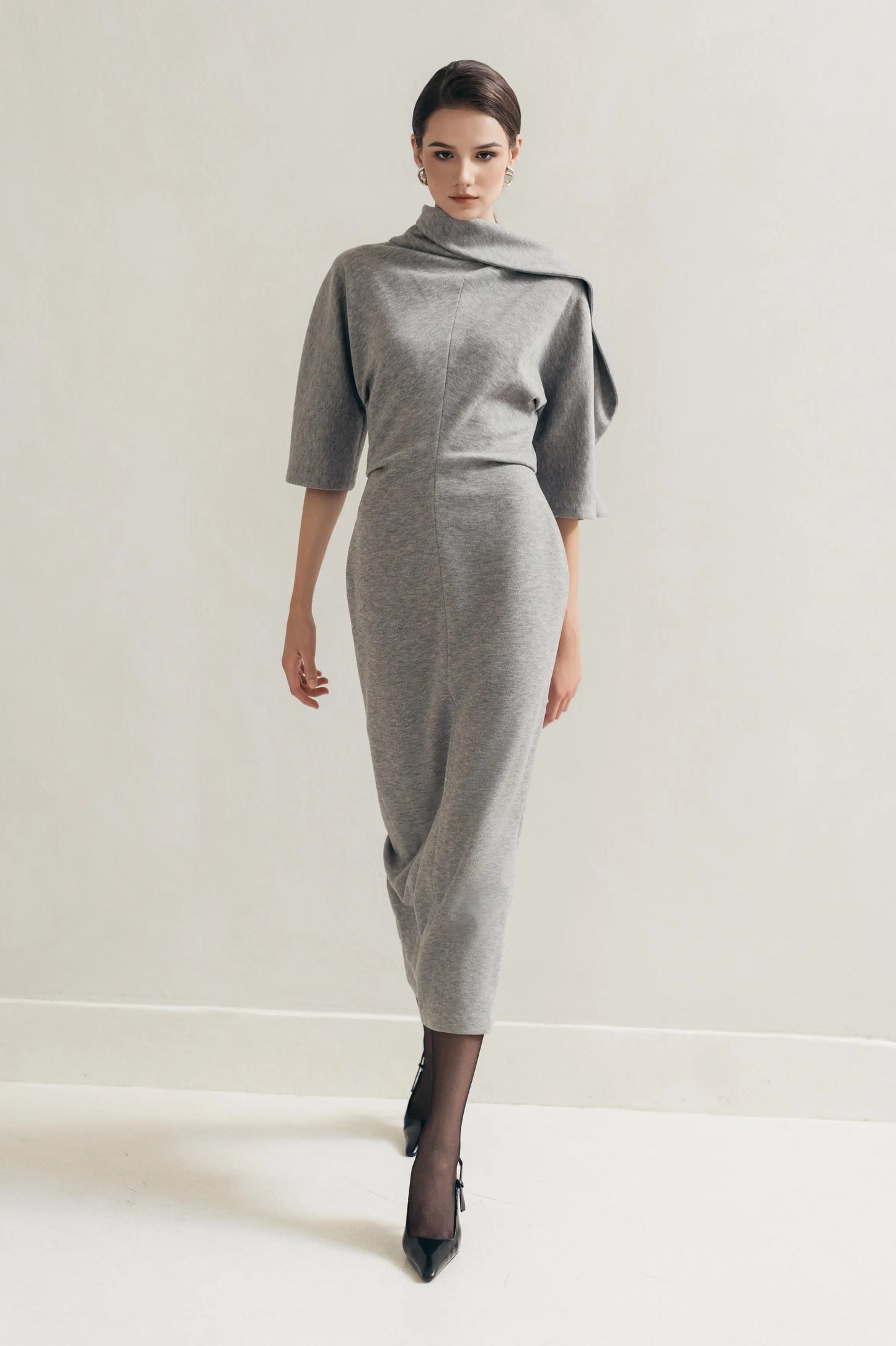 Grey Wrap Dress