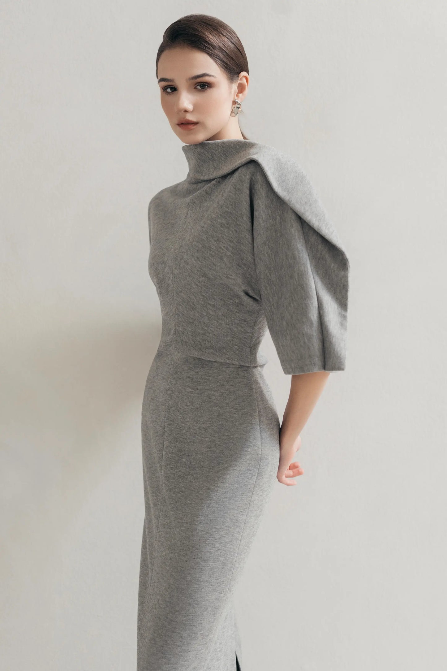 Grey Wrap Dress
