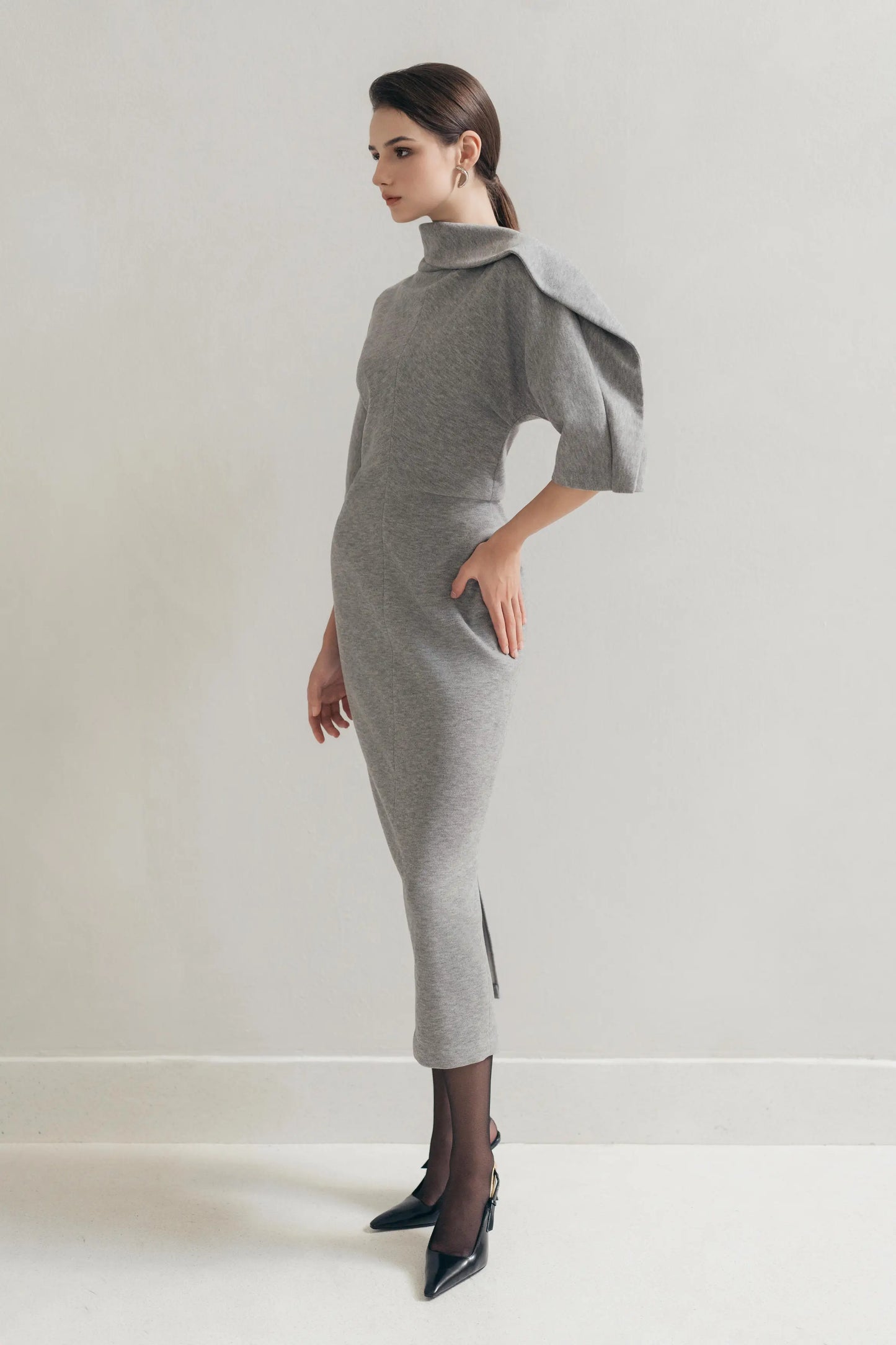 Grey Wrap Dress
