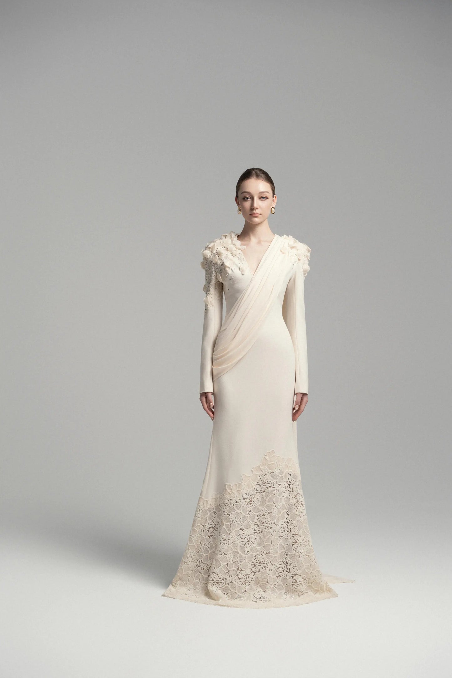 Alluring Lace-Appliqué Mermaid Gown