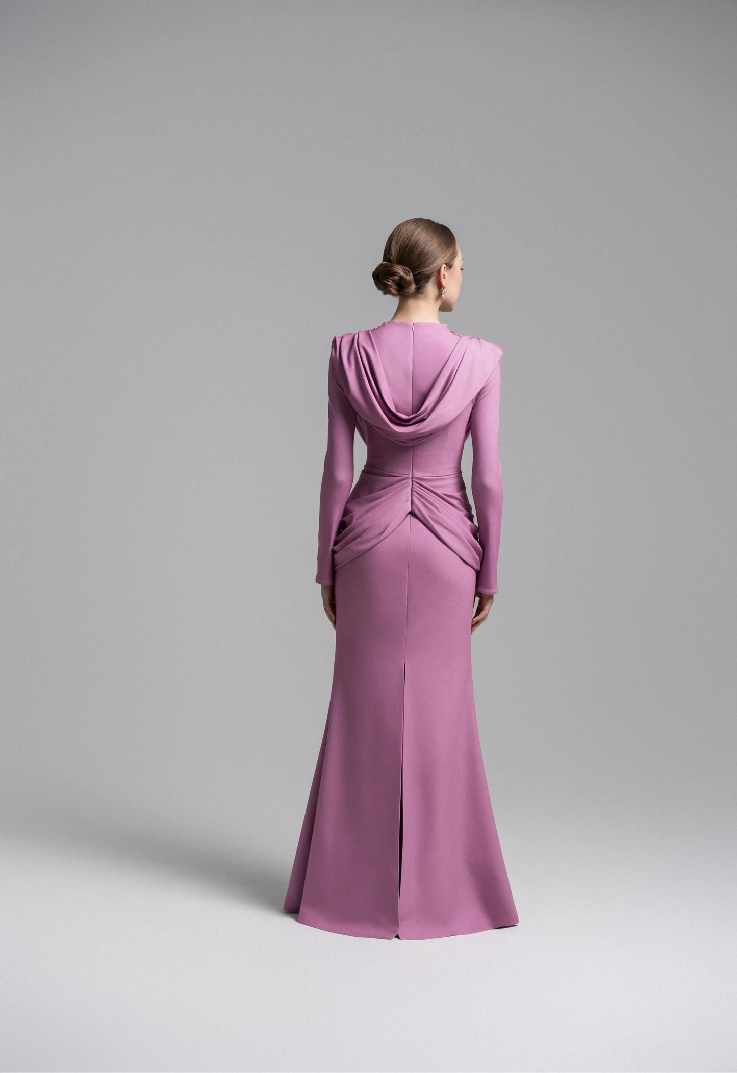 Ethereal Hooded Lace Evening Gown