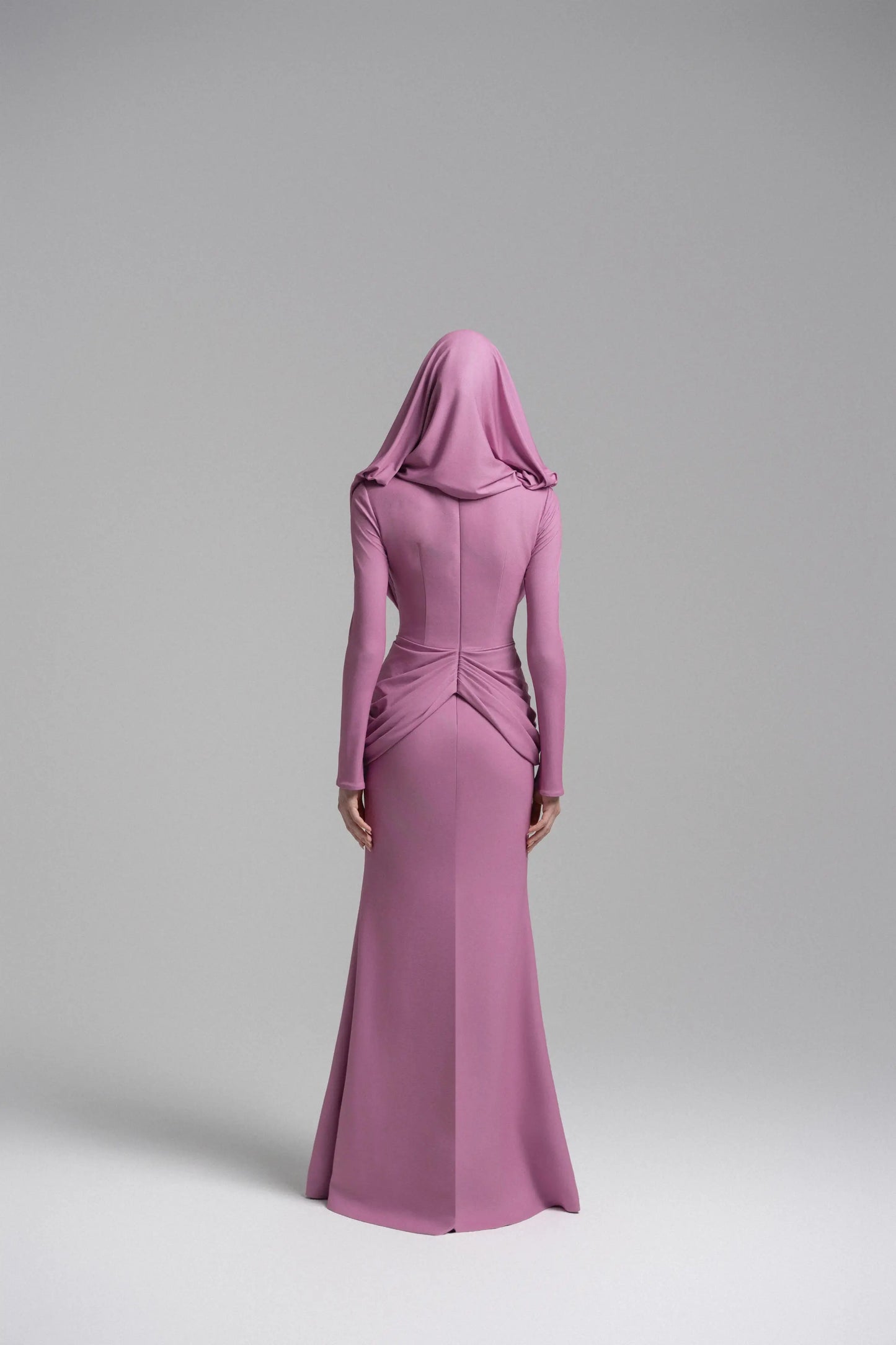 Ethereal Hooded Lace Evening Gown