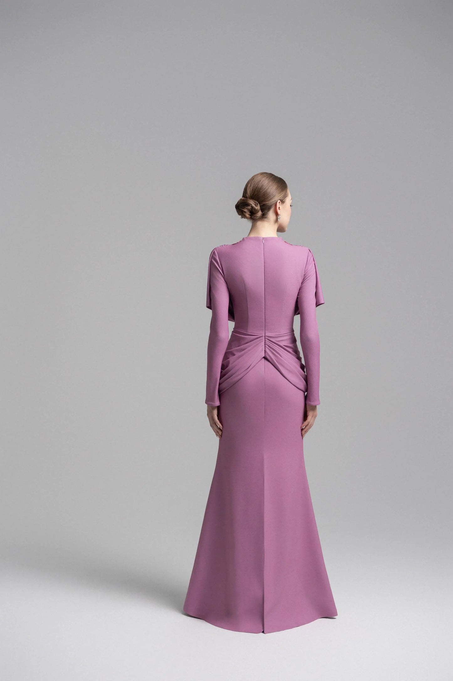 Ethereal Hooded Lace Evening Gown