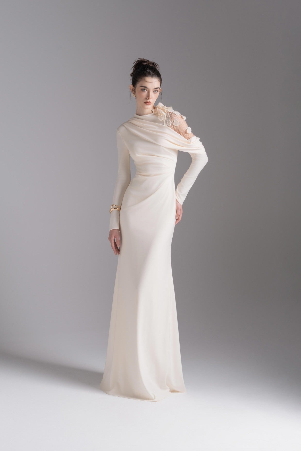 Lace Halo Midi in Cream