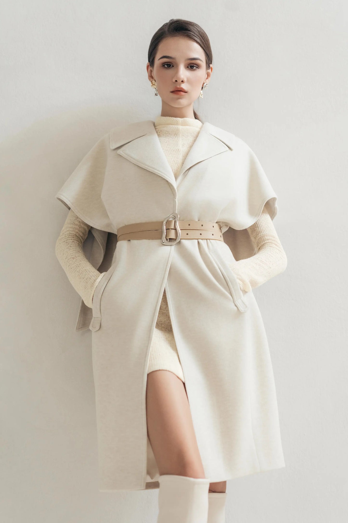 Beige Cocoon Coat