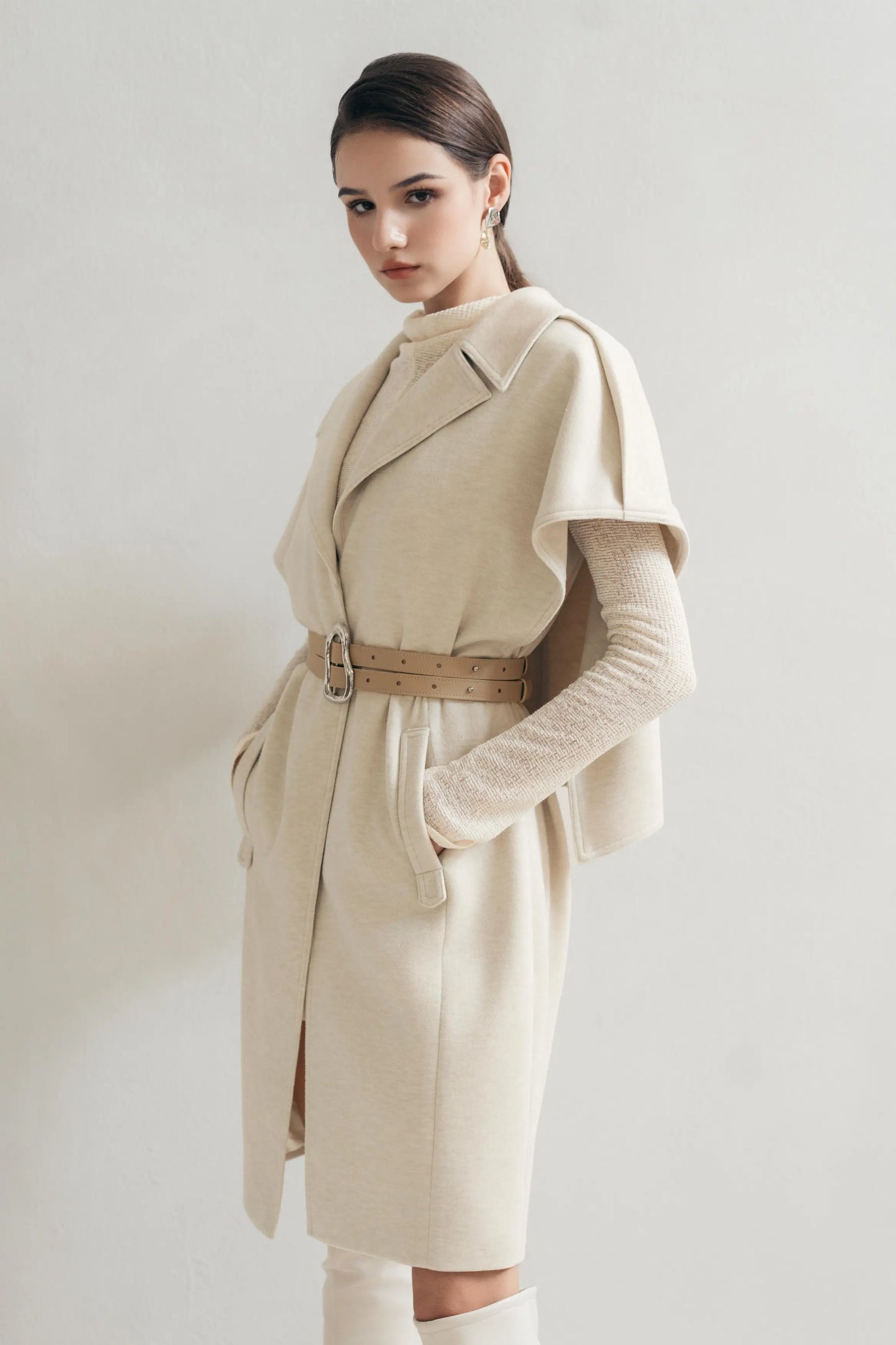 Beige Cocoon Coat