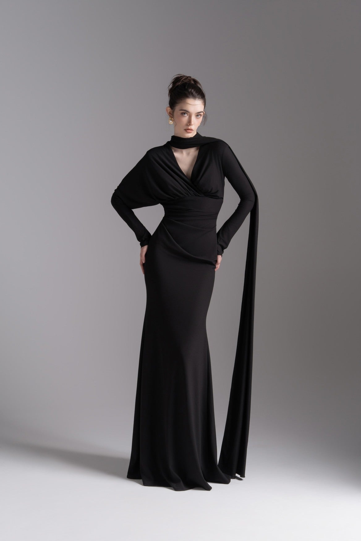 Whisper Trail Dress in Black