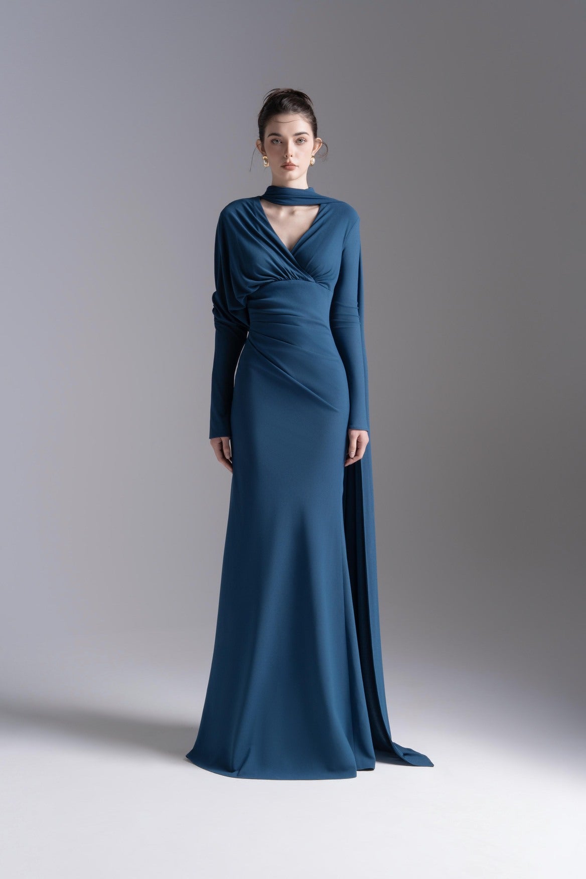 Whisper Trail Dress in Midnight Blue