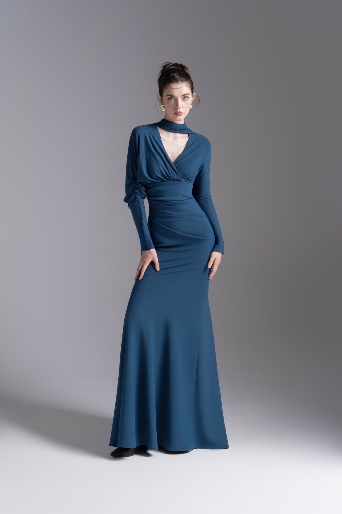 Whisper Trail Dress in Midnight Blue