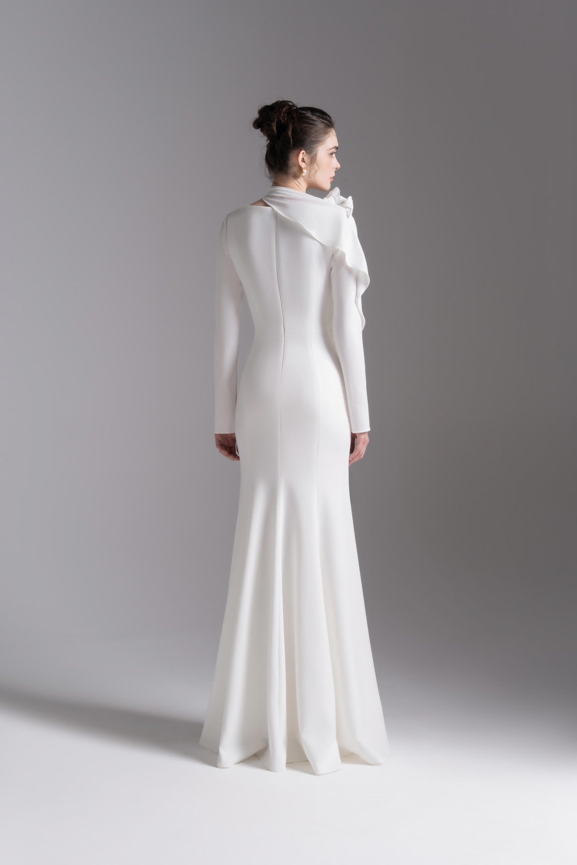 Bloom Asymmetry Dress in White