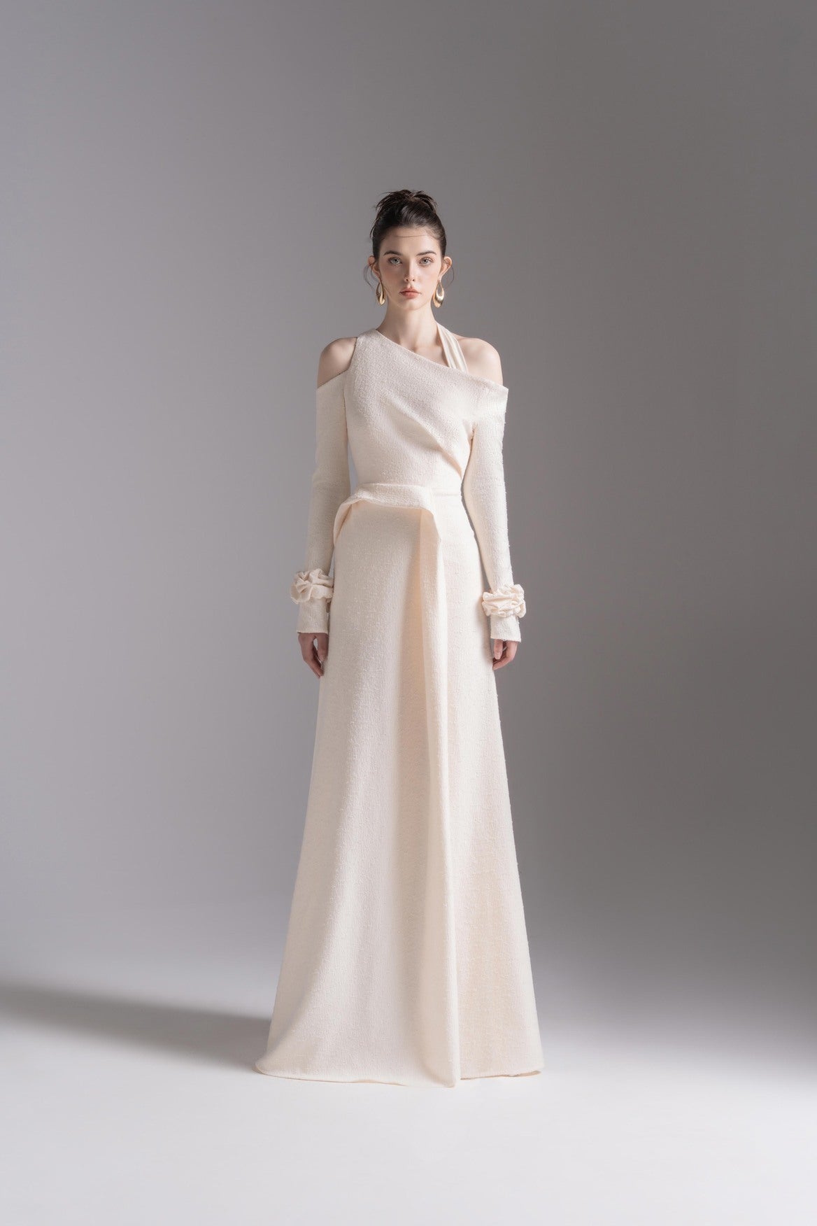 Aura Draped Midi in Cream