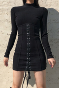 Laced Up Noir Dress