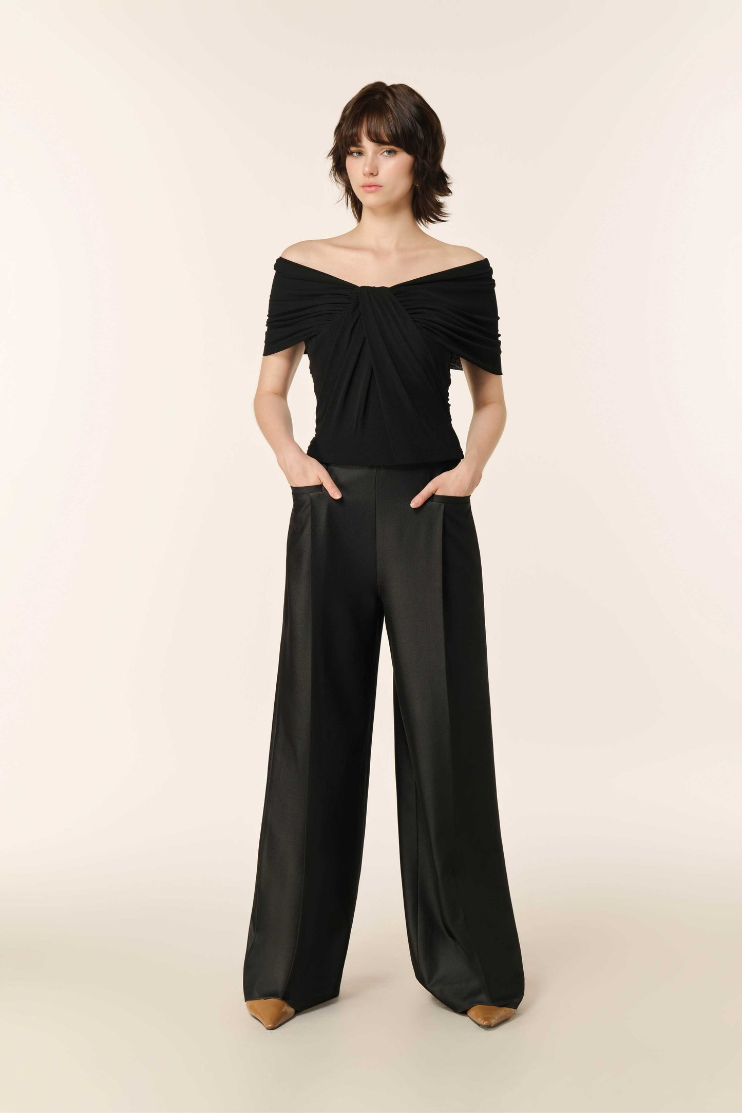 Faux Leather Pants in Black