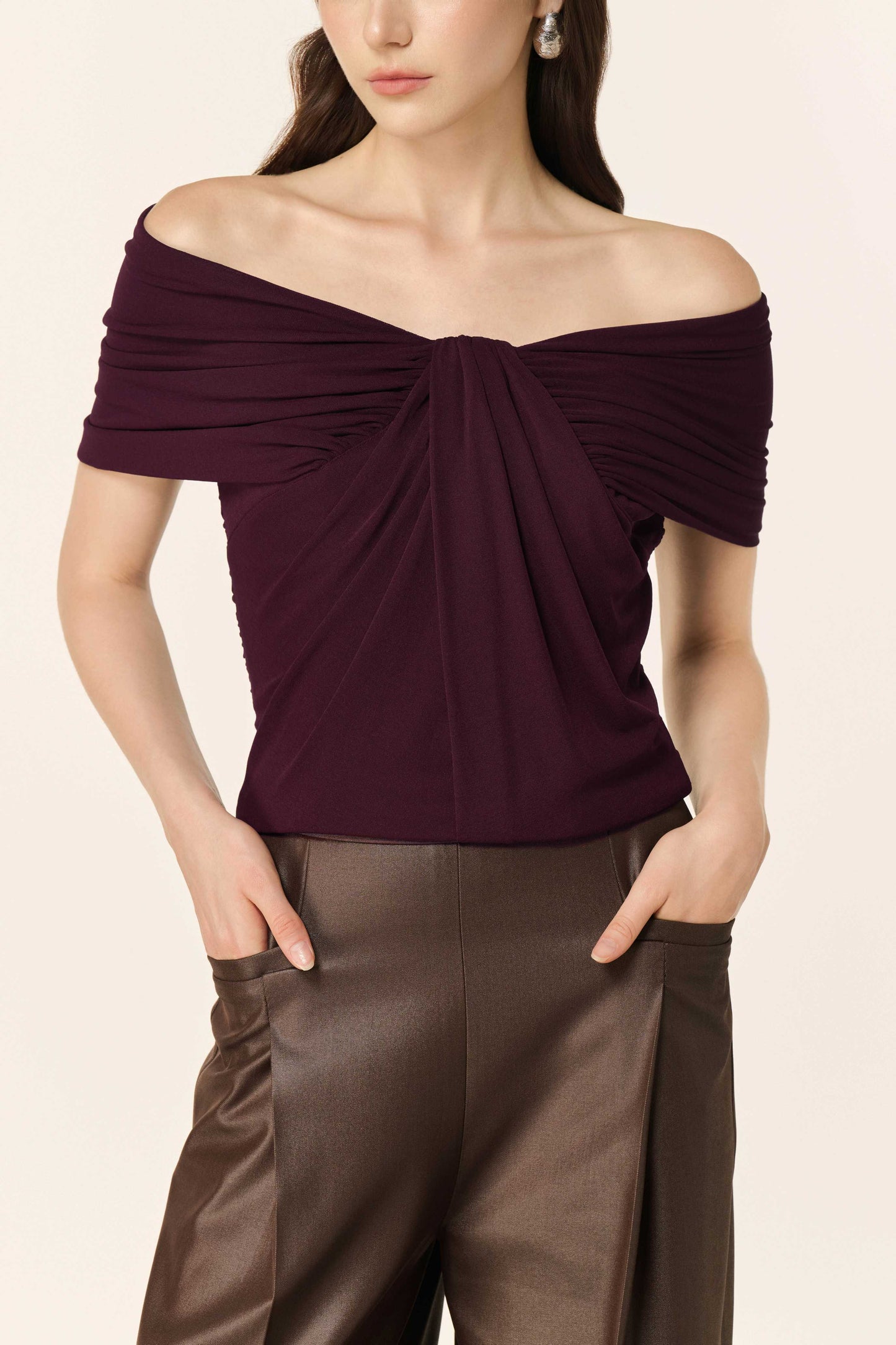 Ripple Croptop in Blackberry