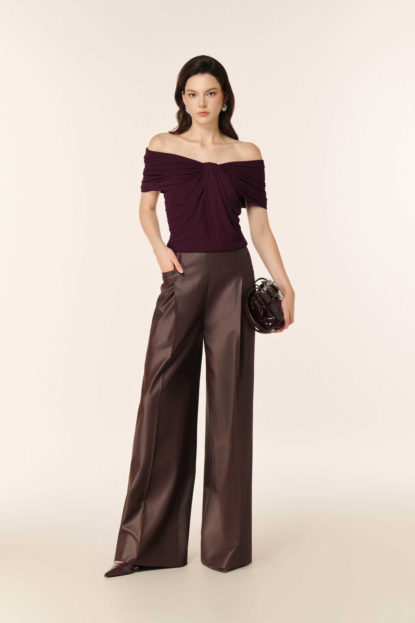 Faux Leather Pants in Coffee