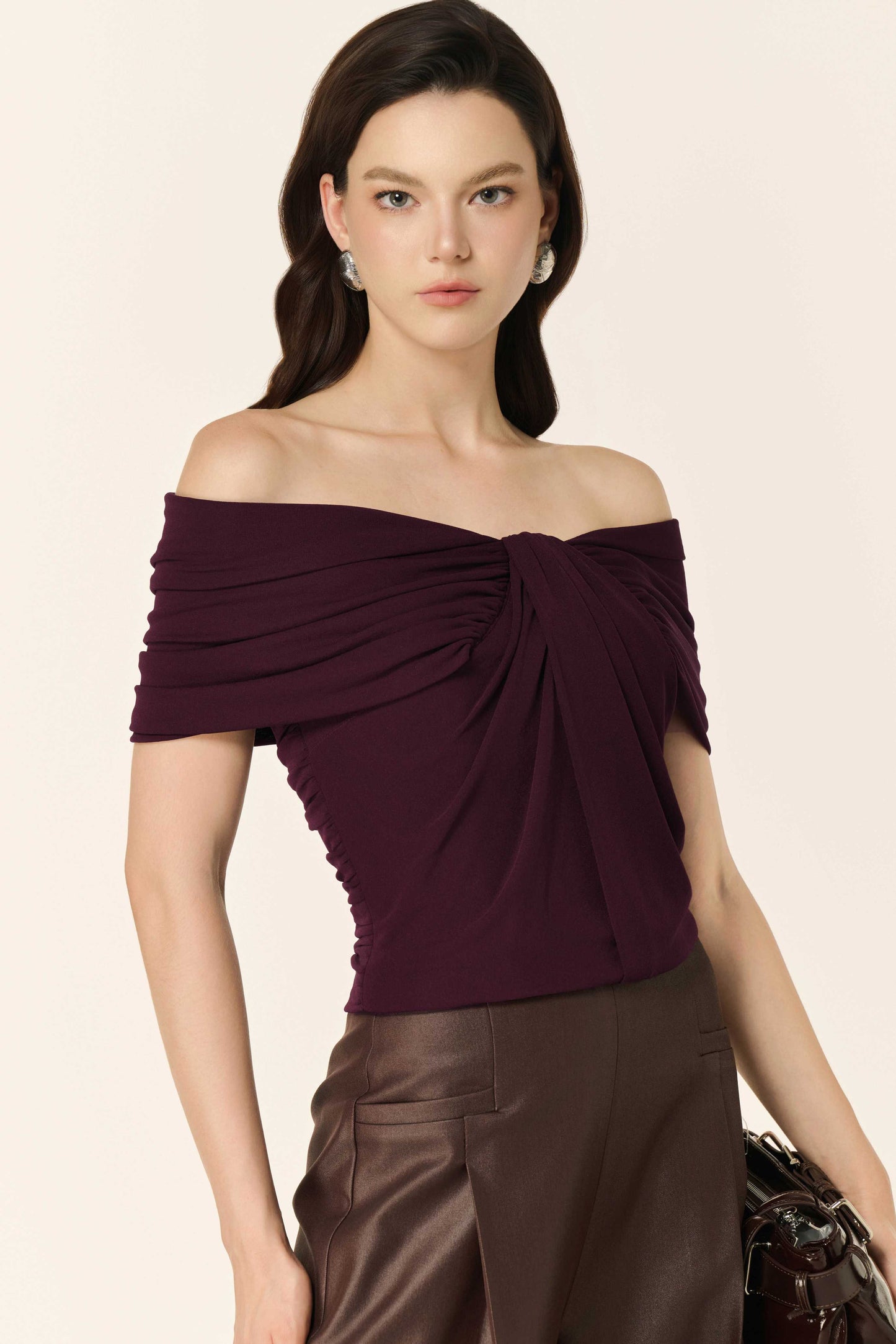 Ripple Croptop in Blackberry