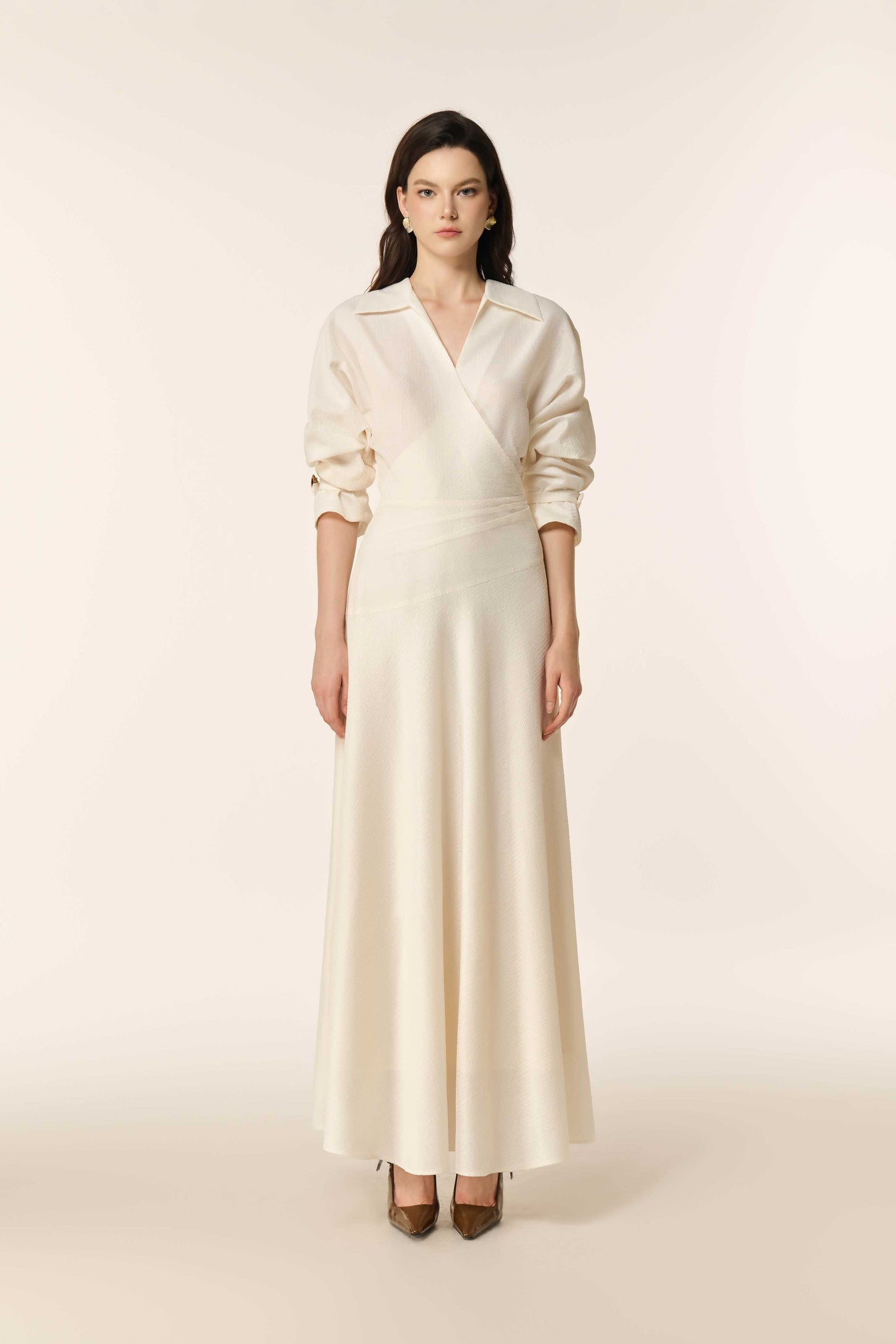 Dewlight Midi Dress in Cream
