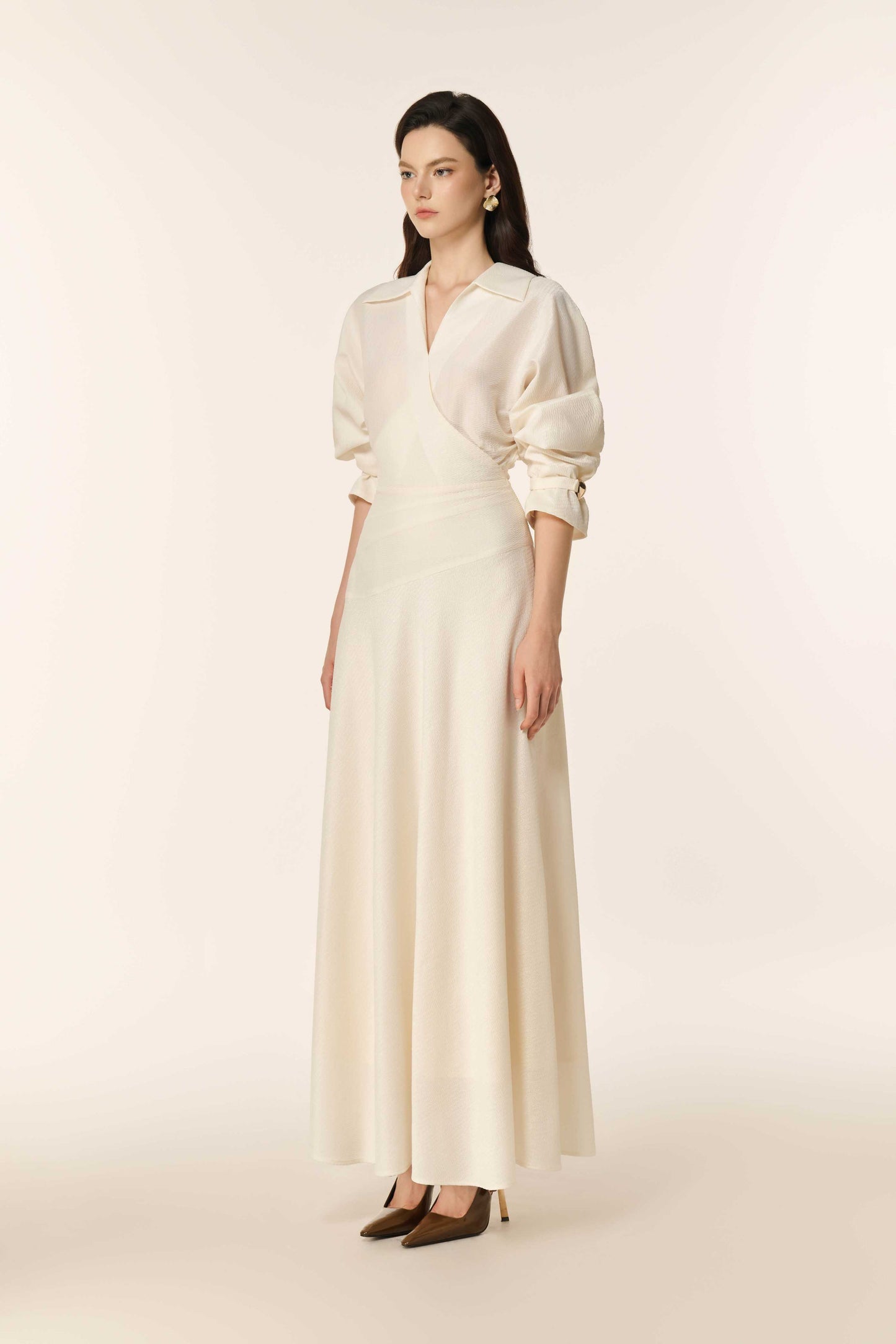 Dewlight Midi Dress in Cream